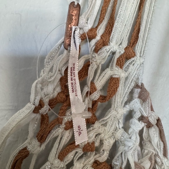 Free People Bali Coral Macrame Top size small New - Picture 9 of 11